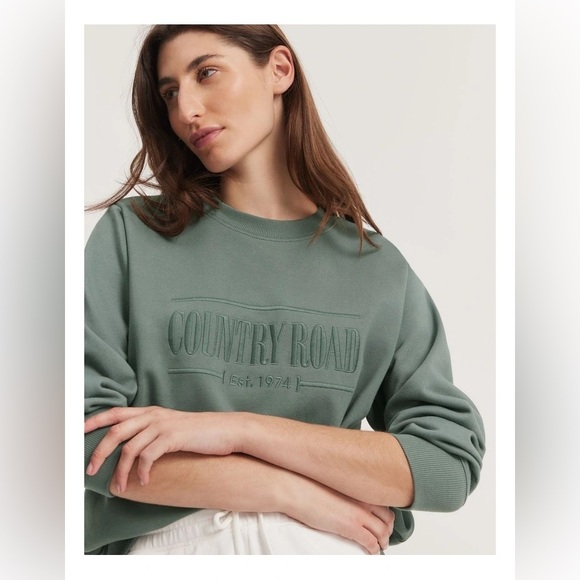 Country Road Australian Organic Cotton Women's Eucalyptus Sweatshirt XXS - Picture 2 of 8